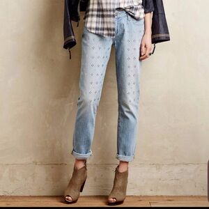 Paige rare Jimmy Jimmy Skinny Jeans with rhinestones light wash 24